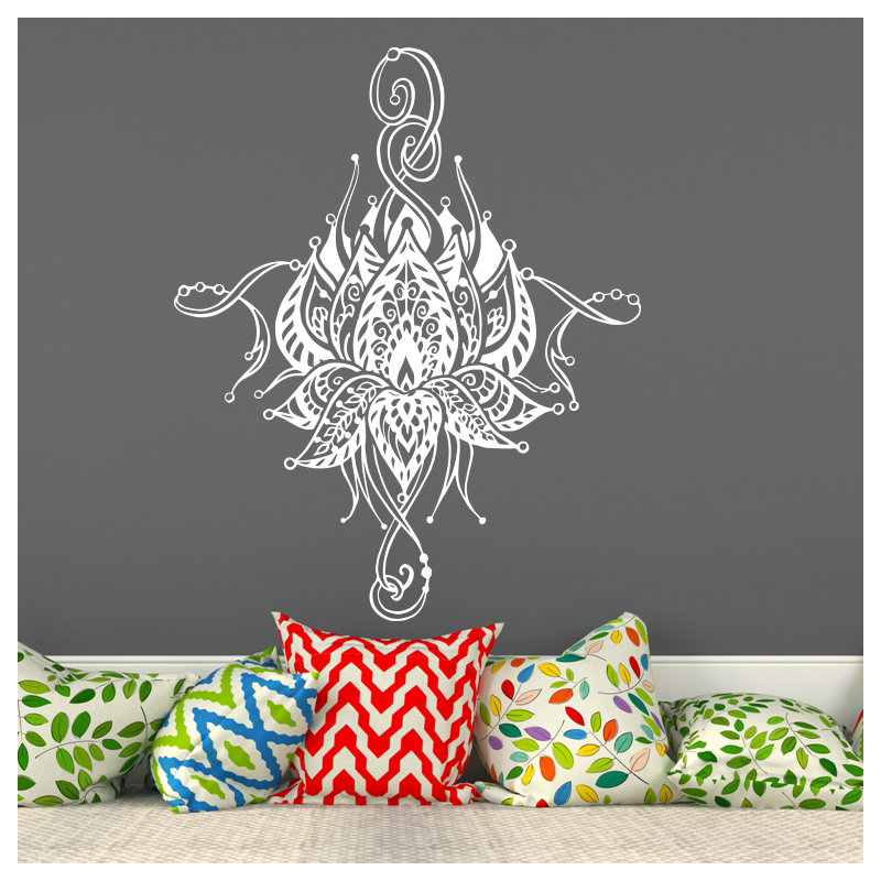 Décalcomanie murale fleur lotus Buller, Blanc