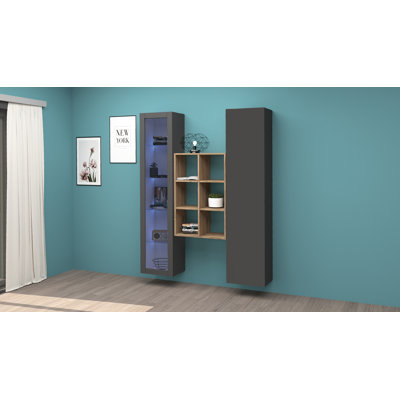 Maruska 180cm H x 140cm W Floating Bookcase