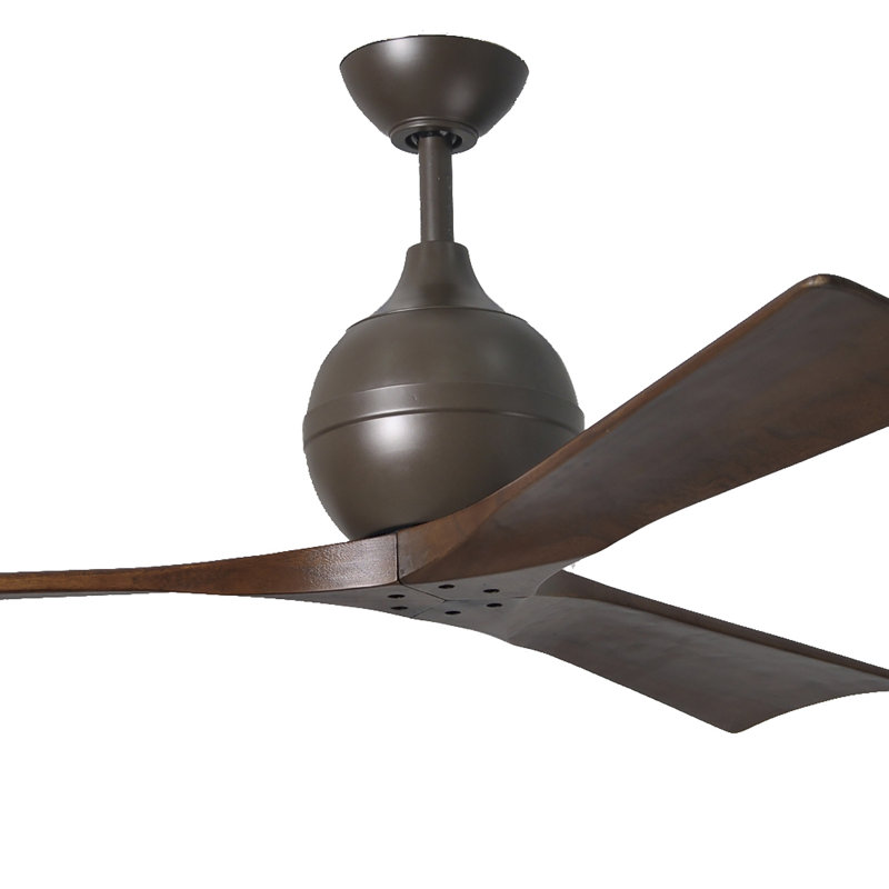 Ventilateur de plafond à 3 pales Irene, Bronze texturé, Ton noyer, 52"