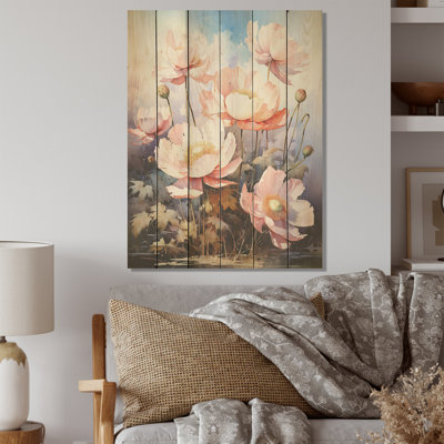 Lotus Dreams - Art mural sur bois de pin naturel