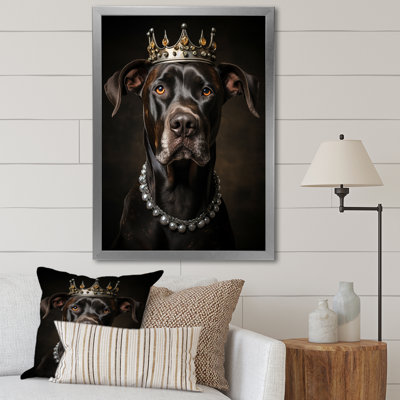 «Crowned Royal Bloodhound Dog I», art mural chien