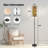  68.5" Standing Floor Lamp Abstract Geometric Colorful Shapes Green Pink Dimmable Metal Pole Lamp with Linen Lampshade LED Bulb Included