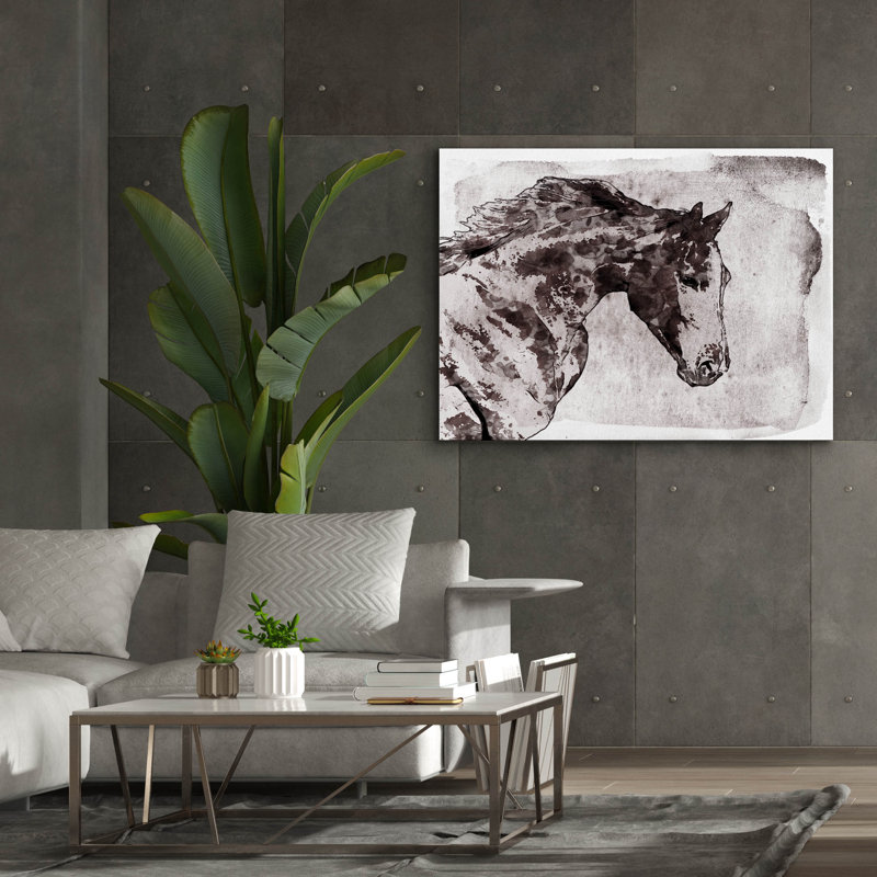 «Dark Brown Horse 4» par Irena Orlov, art mural sur toile, H 40 po x l 54 po x P 1,5 po