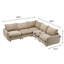 Canapé modulaire en L surdimensionné en velours modulaire 5 pièces avec repose-pieds: combinaison libre pour les grands espaces de vie, collection Nomad-967343215-967343209