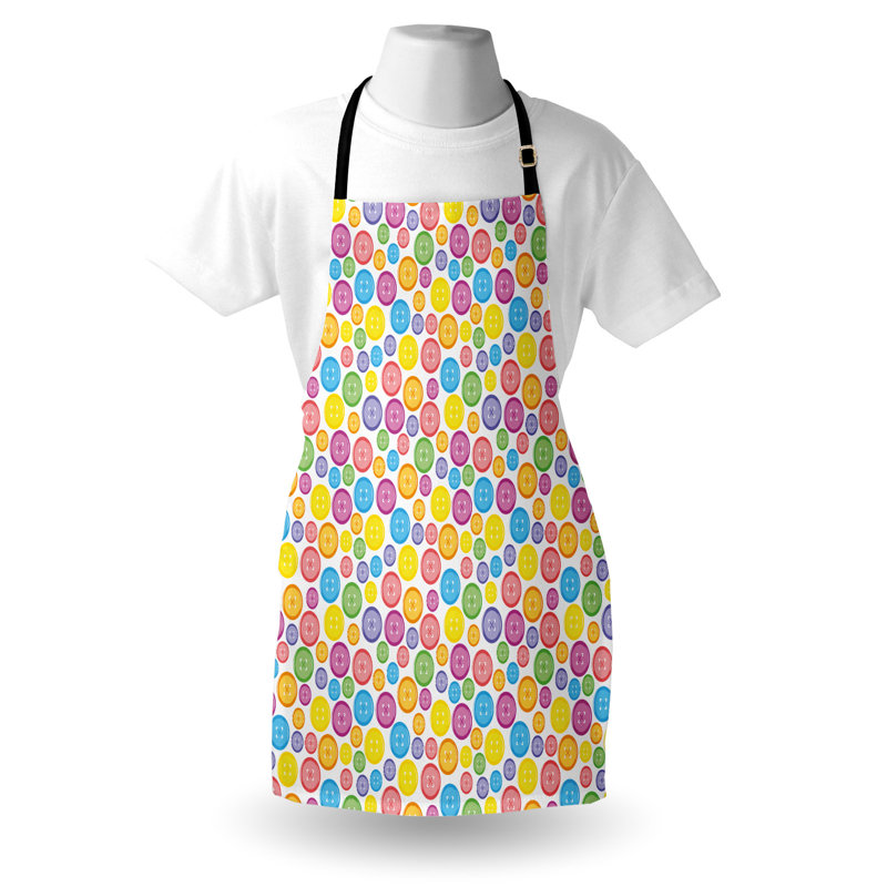 Multicolore, tablier East Urban Home, unisexe, boutons circulaires, taille adulte