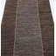 Tapis de couloir brun et gris en laine noué à la main 2,7 x 9,7 pi, tapis d'escalier minimaliste moderne