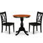 Ensemble de salle à manger 3 pièces comprenant une table en bois et 2 chaises de salle à manger en bois avec dossier Double-X - Finition noire-941983528-941983532-941983531