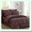 Chocolate SilkEase Wrinkle-Free Stripe Bed Set - 8pc Full/Queen Comforter Ensemble - Luxe Softness, Easy Care - Bed-in-a-Bag