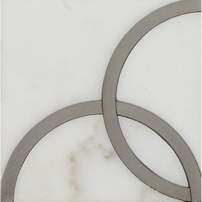 Suave 3" x 3" Natural Stone/Metal Patterned Wall & Floor Tile