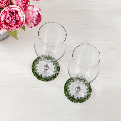 Evergreen Vegan Leather Round Coasters