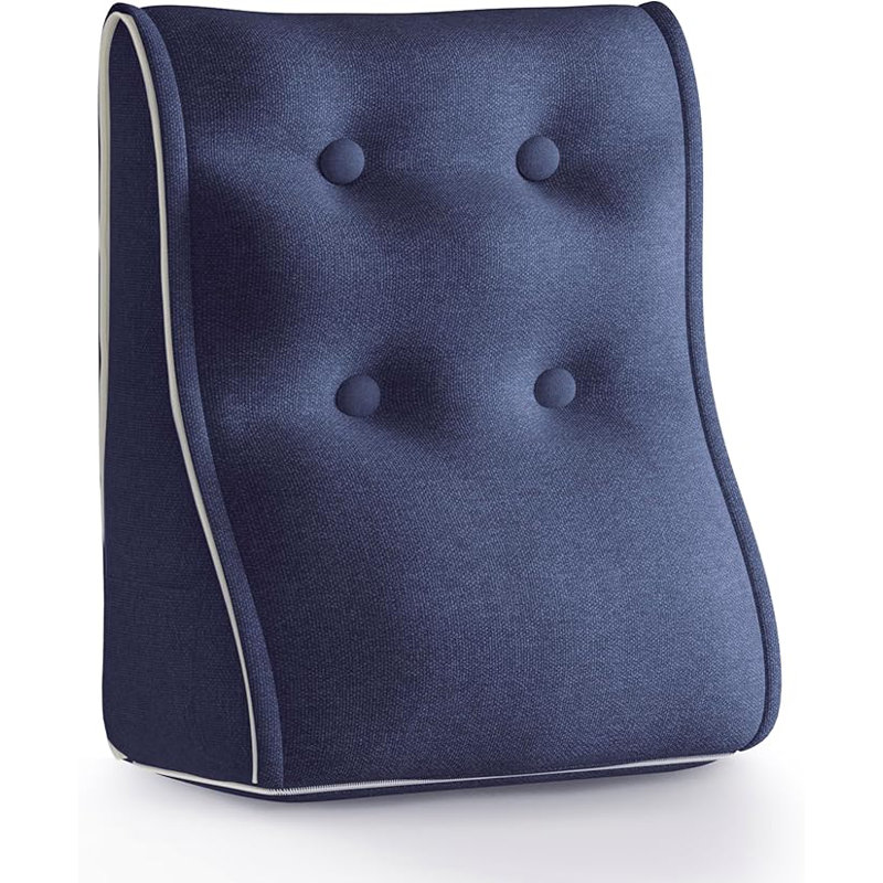 Sit-up Back Comfort Curved Wedge Reading Pillows Connectable Linen Headboard for Sitting up In Bed Sofa Backrest Lumbar Support Cushion Compression
