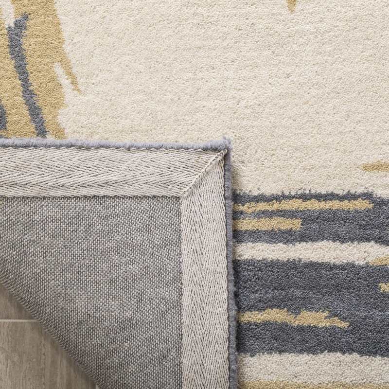 Tapis en laine et coton à motif abstrait touffeté à la main Colombi, Rectangle 2 pi 6 po x 4 pi 3 po