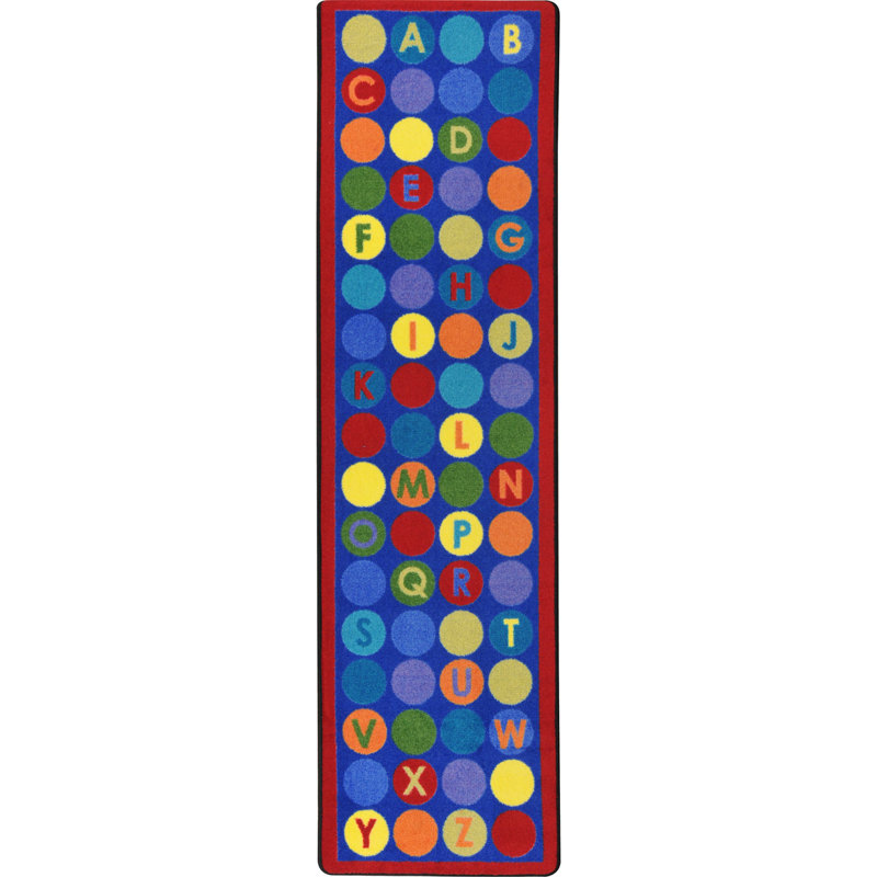 Kid Essentials Library Dots Area Rug, Runner 2'1" x 7'8"