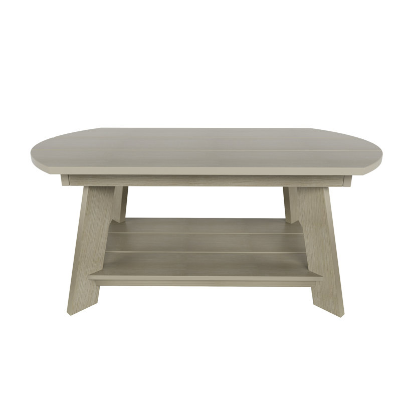 Table basse d'extérieur en polyester Arrlo, Gris patiné