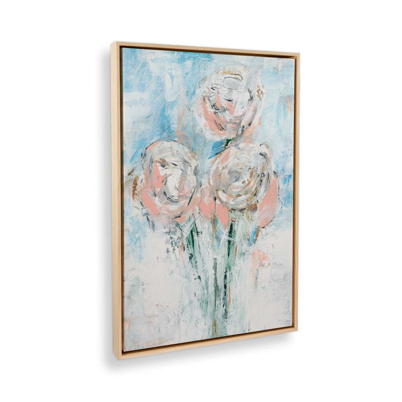 «Abstract Blush Bouquet I» par Ethan Harper, reproduction d'art, Tanné, «Floater», reproduction encadrée sans passe-par