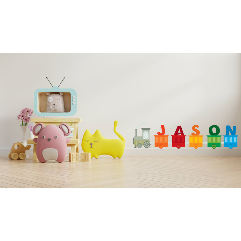 Train Wall Decal Nursery Train Decal Personalized Wall Decor, 43" H x 10" W, Yes