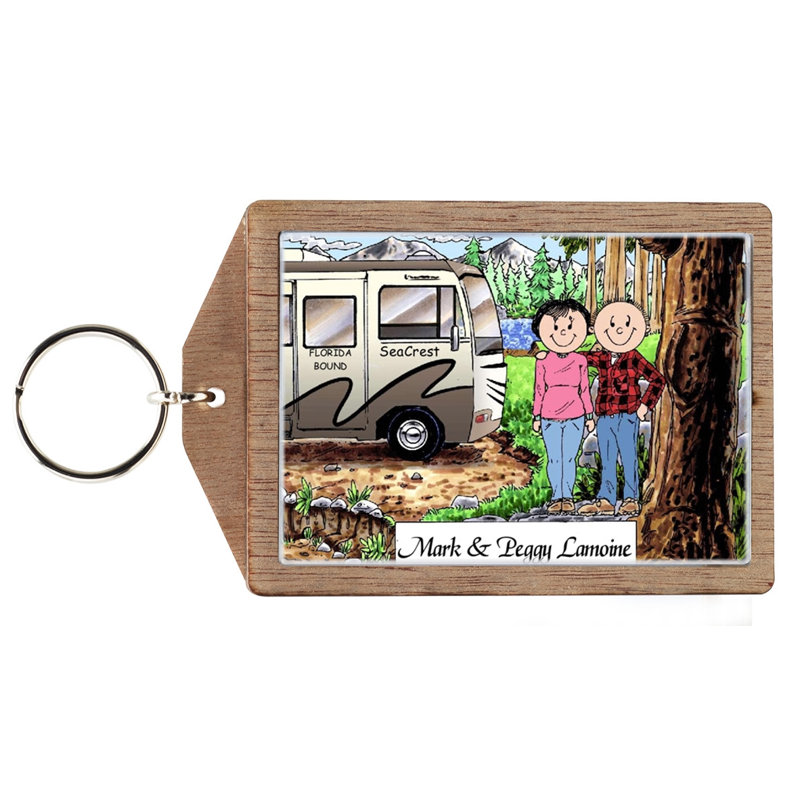 Porte-clés en bois personnalisé RV Lovers, Oui
