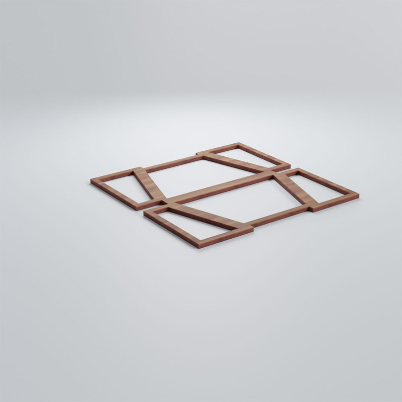 Panneaux muraux en bois Greeley, Noyer, H 15 3/8 po x l 15 3/8 po x P 3/8 po