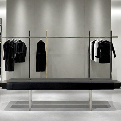 Bench simple entry stainless steel long strip sofa
