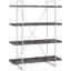 Bibliothèque à 4 tablettes à chevrons gris rustique, structure en métal, pour décoration intérieure chevrons avec 4 tablettes, articles de maison contemporains