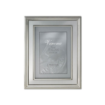 Brushed Silver Metal Beveled Picture Frame