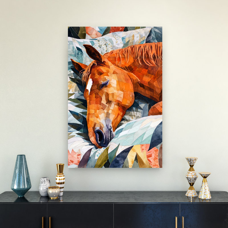 Art matelassé Peaceful Horse, 36" H x 24" W
