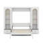 Grand lit plateforme escamotable avec tablette, armoires latérales, tiroirs et DEL-1593873457