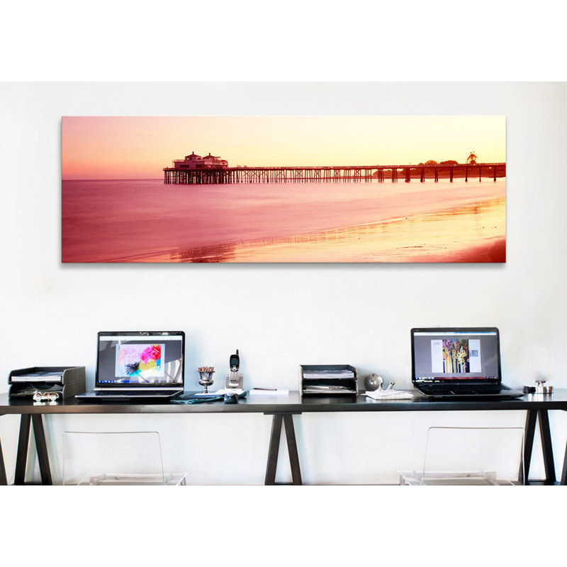 Reproduction de photo sur toile panoramique "Malibu Pier, Malibu, California", H 20 po x l 60 po x P 1,5 po, Toile tendue