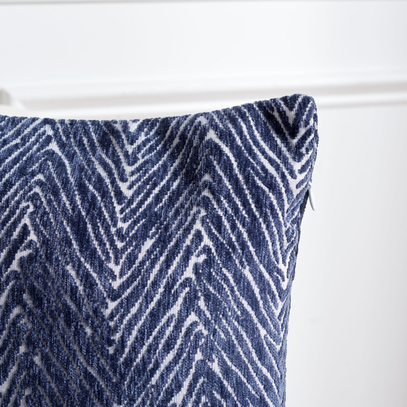 Brylie Abstract Reversible Throw Pillow, Blue/White