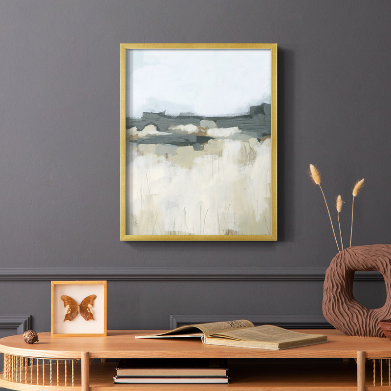 Brushstroke Badlands I, reproduction encadrée - bois massif, Bleu, H 10 po x l 8 po