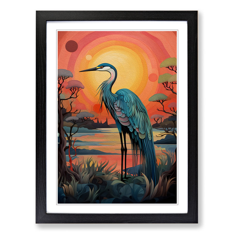 Heron Colour Field - Framed Print