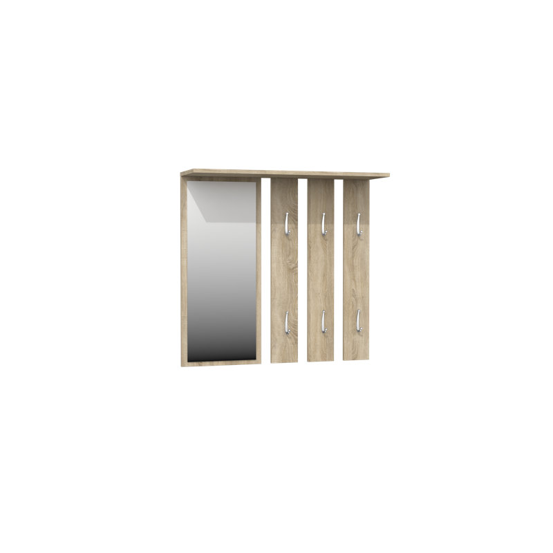 Adoncia Wall 6 - Hook Wall Mounted Coat Rack, Beige