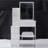29.2" Small Space Left Bedside Cabinet Vanity Table + Cushioned Stool, Extra Large Right Sliding Mirror, Multi Layer High Capacity Storage, Practical Fashionable Dresser, Suitable For Small Space-1565562362