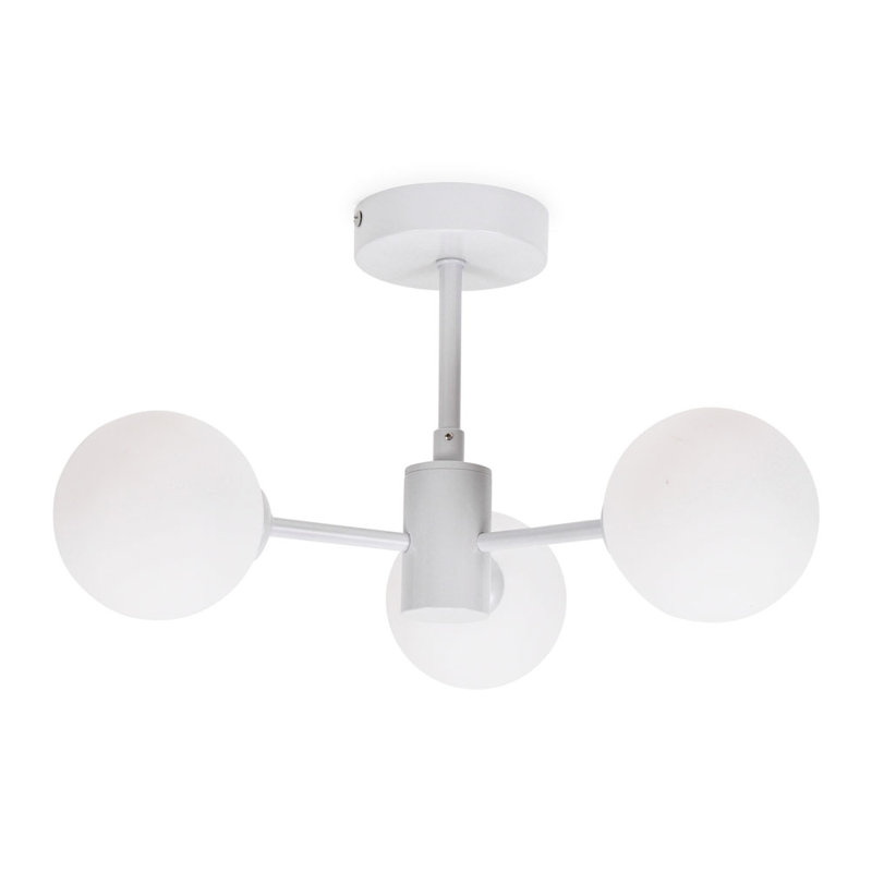 Rayville Glass Semi Flush Mount, Sage Green, No