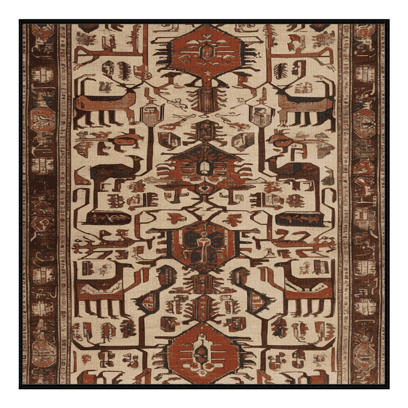 Tapis brun lavable à la machine, Carré 4 pi