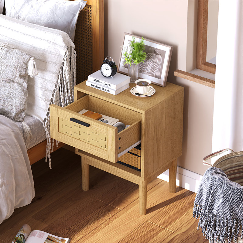 40cm W Bedside Table, Natural