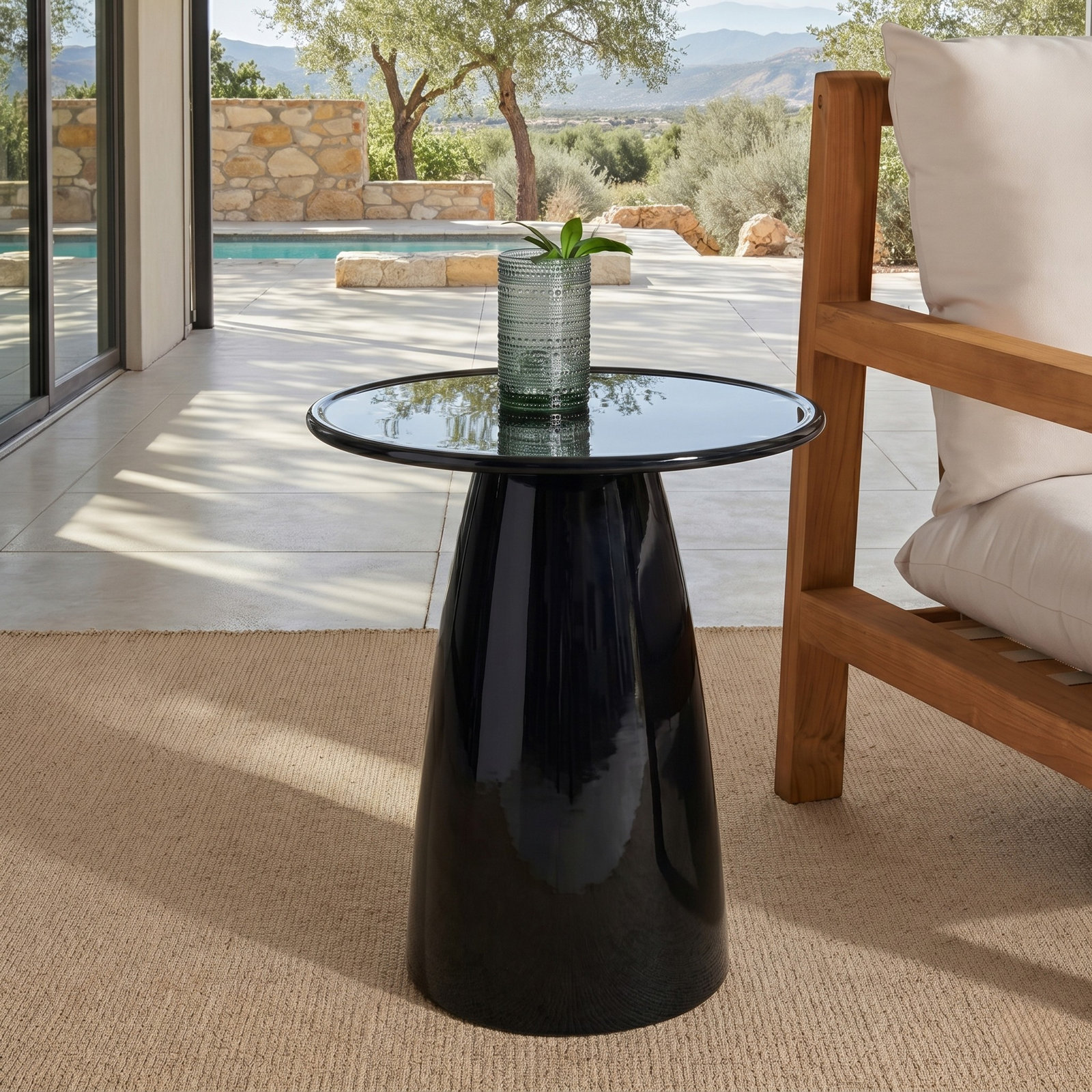 18" End Table, Black