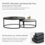 Modern Nesting Coffee Tables Set of 2, Round Walnut Wood Top with Black Metal Frame, Contemporary Living Room Tables 80cm x 60cm Modular Table-610174670