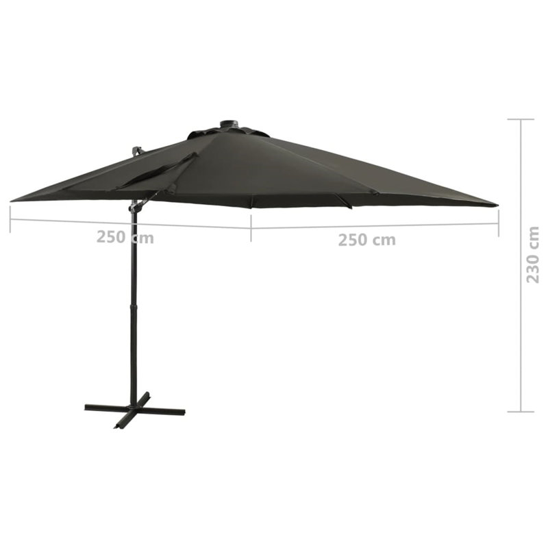 Jazlynn 250cm Parasol, Anthracite