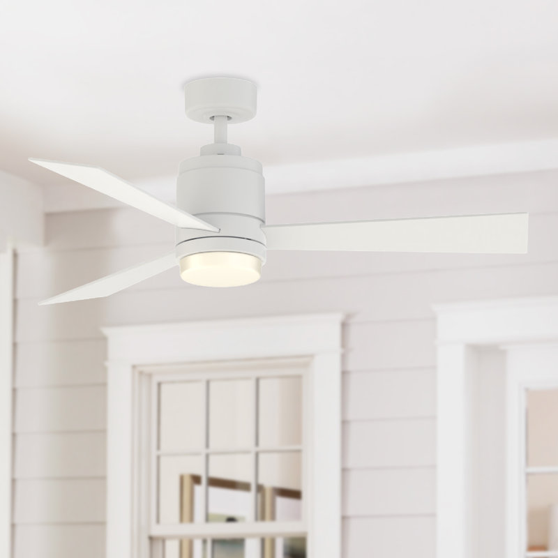 All-Weather Pylon 48 inch Indoor/Outdoor Ceiling Fan with LED Light Kit, Matte White