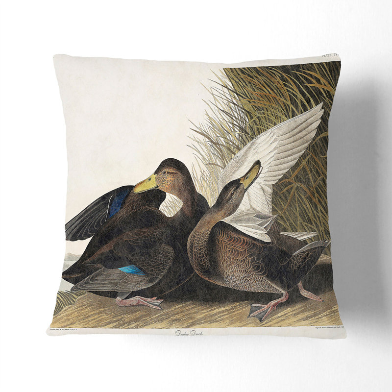 Dusky Duck Square Throw Cushion, Stone, 40cm H x 40cm W x 15cm D