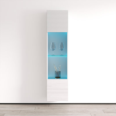 Crister 15.8" Bookcase with 16-Colour LED Lighting, High Gloss Finish