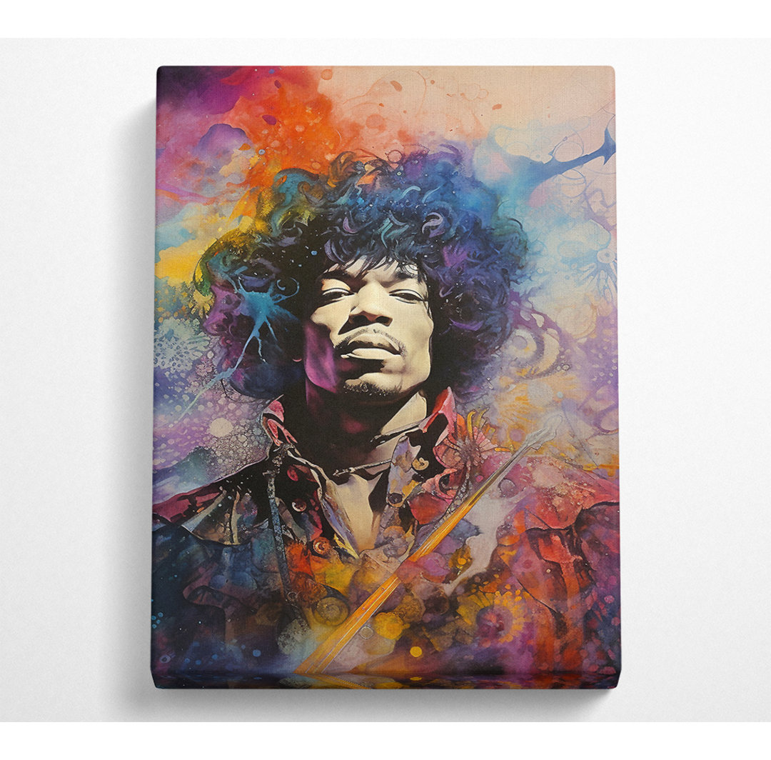 Jimi Hendrix Colour Splash - Kunstdrucke auf Leinwand