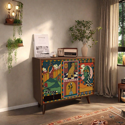 Elegant Pine Decorative Cabinet Storage