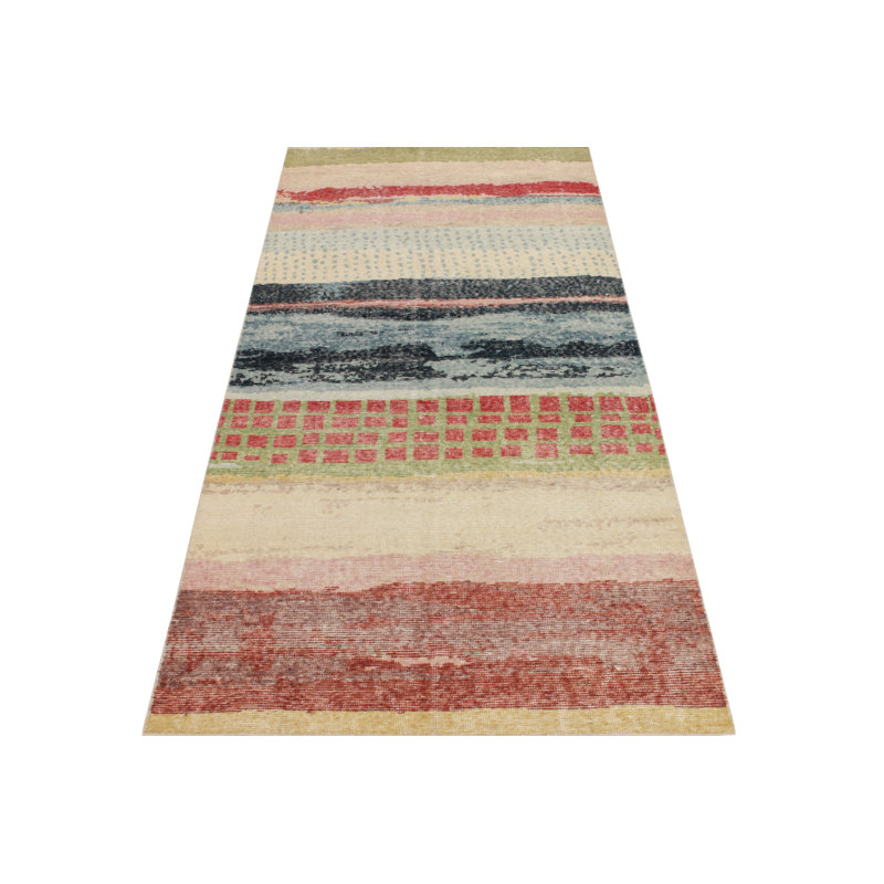 Distressed Homage Hand Knotted Wool Abstract Area Rug, Rectangle 10' x 14'