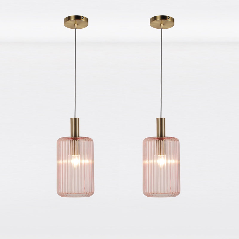 Burvale 1 - Light Single Pendant, Blush Pink/Gold