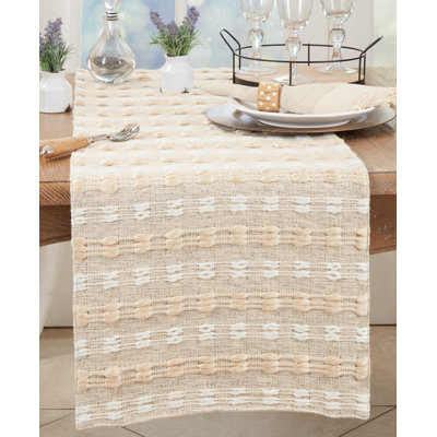 Corinna Collection Woven Table Runner With Stripe Design