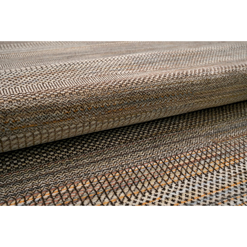 High-Quality Hand-Knotted Multi And Brown Area Rug