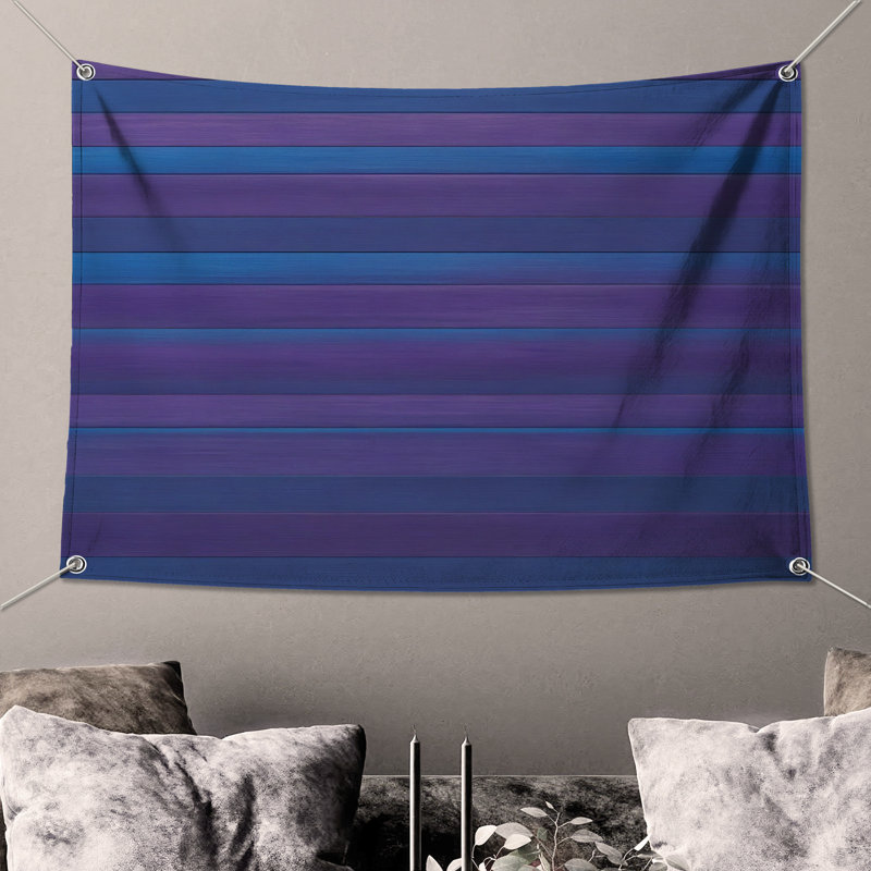 Tapisserie murale «Blue», H 50 po x l 60 po avec 4 œillets