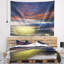Tapisserie de polyester jaune et nuages flamboyant avec accessoires suspendus inclus-28501054